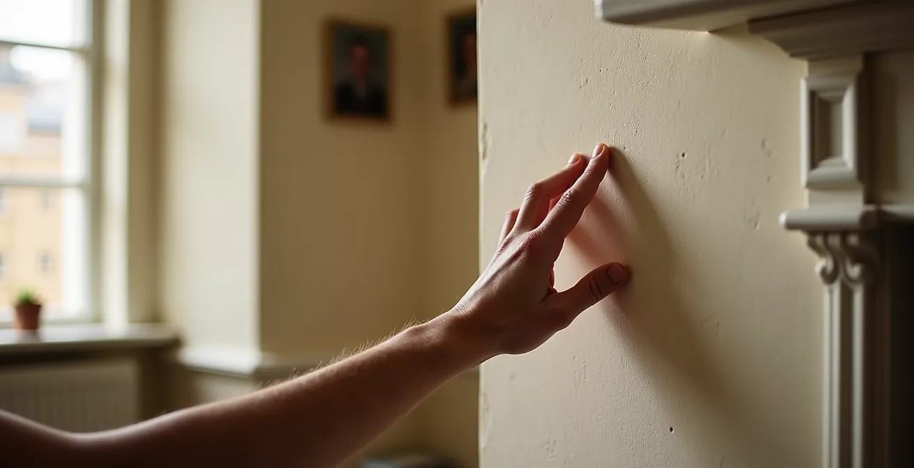 Interior view of a restored Victorian room with pristine lime plaster walls and natural light