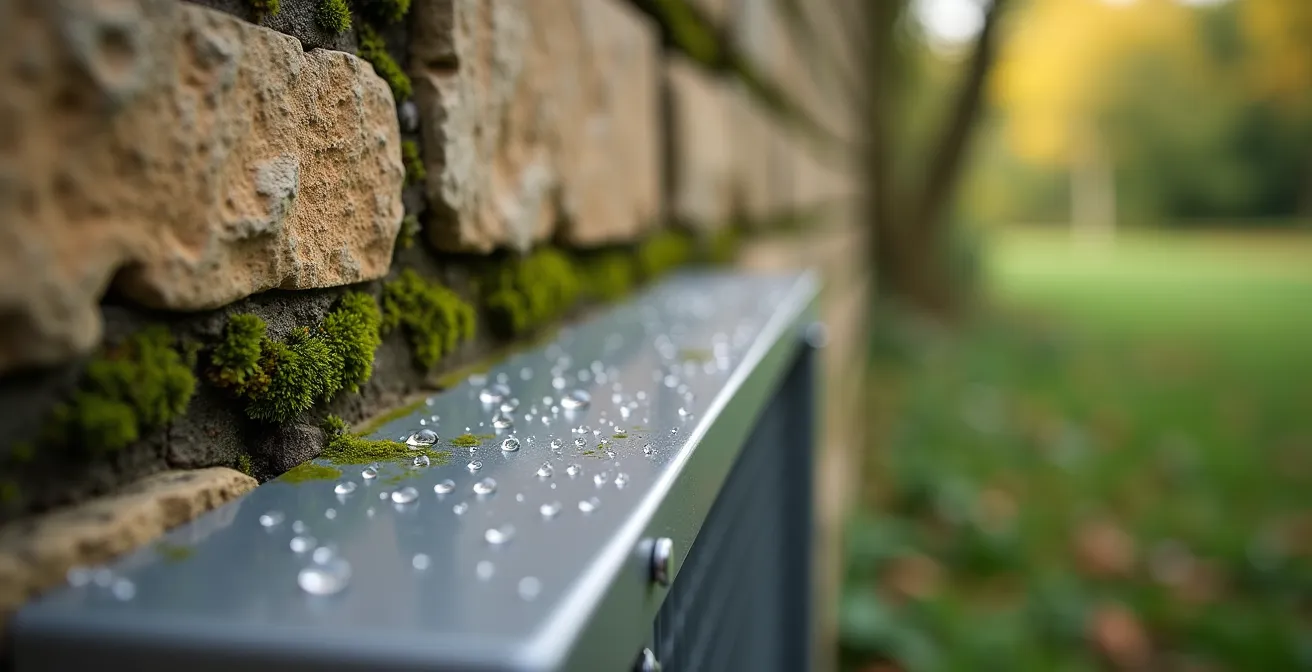 Traditional stone cottage in the English countryside with a discreet modern heat pump installation