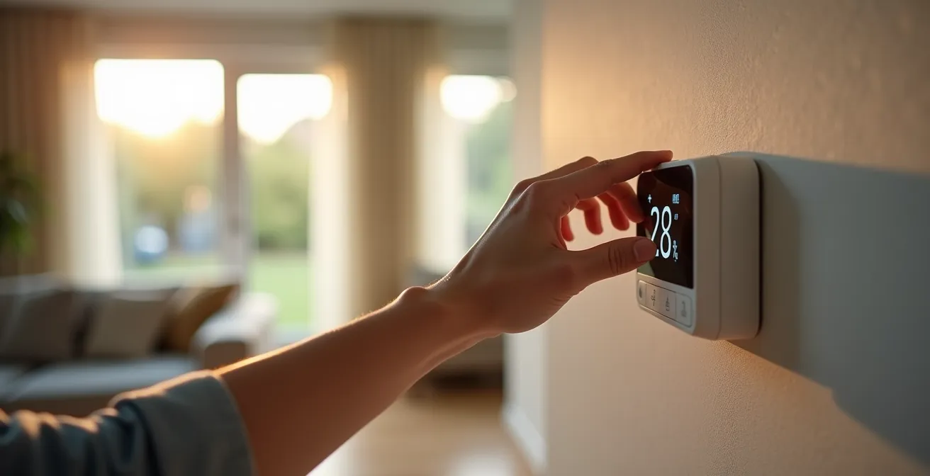 Modern UK home interior showing energy monitoring system integration